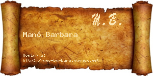 Manó Barbara névjegykártya